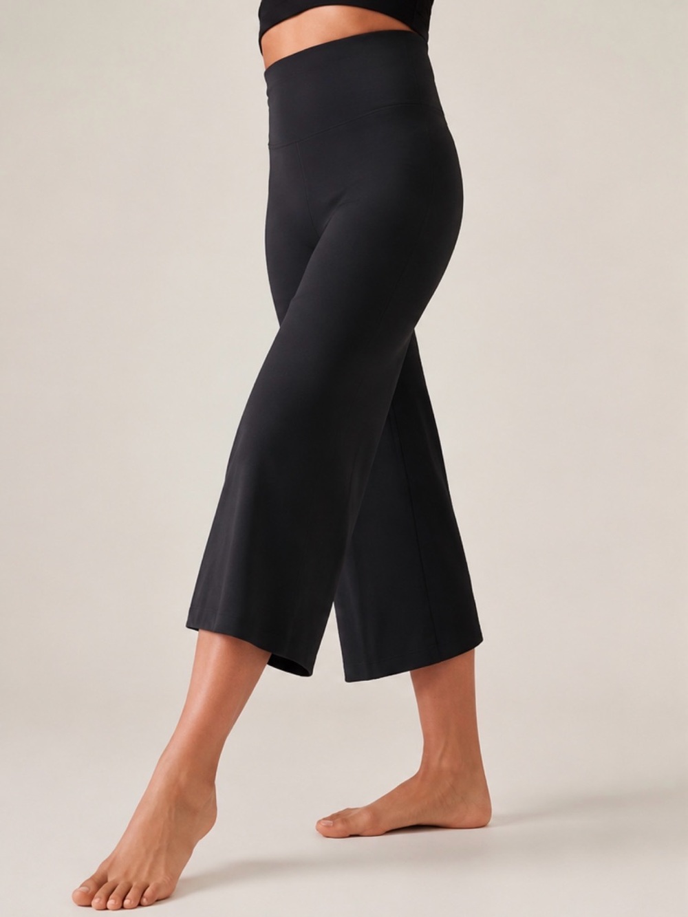 Athleta Elation Wide Crop Pant Black XS High Rise Wide Leg Yoga Pants